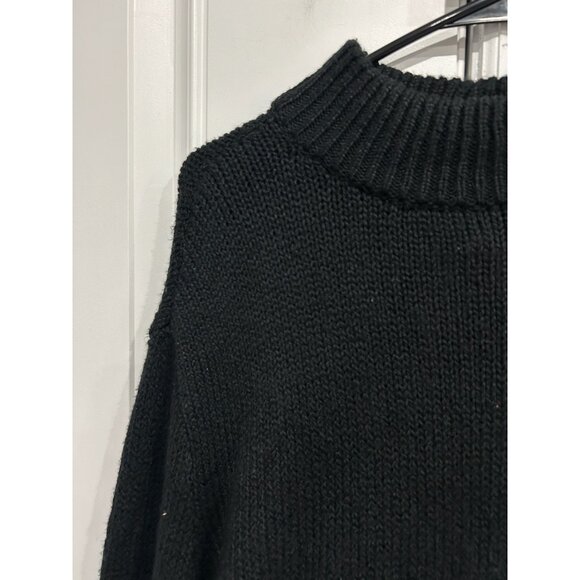 Aerie NEW Womens Black Long Sleeve Turtleneck Sweater Sz Medium - Picture 4 of 8